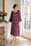 Women's Pink Fakir Sleeve Midi Loose Dress - 5