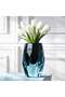 Delilah Glass Faceted Vase 12x12x18.5cm - Blue