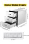 Stainless Steel Outdoor Kitchen Drawers, Flush Mount Built-in BBQ Drawer with Ventilation Panel - 2