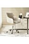 Cara Office Medium Back Chair Fabric - Grey & Chrome
