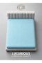 Deyarco Soft Comfort Stripe Microfiber Aqua Fitted Sheet Double 120x200cm - 2