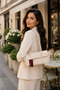 Berlin Baguette Women's Shoulder Bag with Knot Detail on the Covered Edges Beige - 4