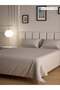 100% Cotton King Flat Bedsheet with 2 Pillow covers - 300Tc Urban Grid - Mocha - 2