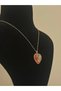 Star Detailed Heart Shaped Stone Gold Necklace - 3
