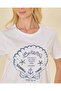 Women's White Graphic Print T-Shirt - 4