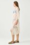Star Embroidered Front Tie Long Beach Dress Beige - 5