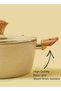 10-Piece Aluminium Non-Stick Pots & Pans Set with Wood Handles & Glass Lids, PFOA Free, Beige - 5