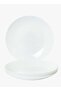 10 inch Large Dinner Plate Set of 6, Lightweight Round Opal Glass White Dinnerware Plates, Dishwasher and Microwave Safe