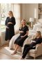 New Season Black Summer Scallop Linen Detailed Design Breastfeeding Feature 100% Cotton Maternity Pajama Set Nightgown Pajama Set - 5