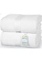 Luxurious Jumbo Bath Sheet 35 x 70 Inch (2 Pack) - 550 GSM 100% Cotton 20/D Highly Absorbent and Quick Dry Hotel Bath Sheet Set