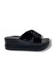 2500-274 Patent Leather Leopard Patterned Anatomical Wedge Sole Women's Slippers - 2