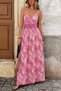 New Season Women's Long Single Jersey Summer Dress with Rope Straps and Patterned Lace on the Waist and Back - 2