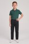 Boys' Nefti Green Short Sleeve Polo Neck T-Shirt Black Ribbed Waist Canvas School Pants Bottom Top School Outfit