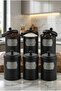 Matte Black Stainless Steel 6-Piece Tea Coffee Sugar Storage Jar Set! - 2