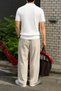 Men's Slim Fit Zippered Polo Collar Hair Knit Patterned Knitwear T-Shirt - Summer Cotton Stretch Knitted - 3
