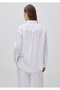 Women's White 100% Linen Classic Collar Long Sleeve Shirt - 2