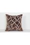 Coffee Geometric Patterned Decorative Throw Pillow Cover Chenille Modern Design - 2