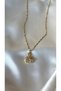 Women's Gold Color Stone Swan Model Steel Necklace