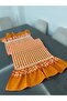 Orange Gingham Ruffled Runner 40X130 cm