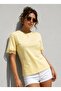 Women's Crew Neck Lace Detail Lace-Up Back Combed Cotton Blouse 28076 - 2