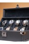 8-Piece Luxury Leather Watch Box Petra Watch Box - Togo Dark Gray