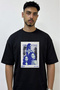 Megan Fox Design Printed Oversize Black T-Shirt