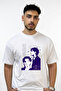 Kim Taehyung_2 Design Printed Oversize White T-Shirt