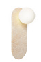 Tor All Travertine Marble Opal Glass Globe Long Oval Wall Sconce G9 Bulb Included Modern Lamp Chandelier - 7