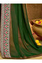 Women's Georgette Green Embellished DesignerSaree With Blouse Piece - 4