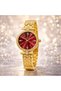 Women’s Gold Bracelet Watch Red Dial Elegant Designer Wrist Watch - 2