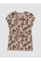 Vizyon New Season Crew Neck Patterned Women's T-Shirt - 5