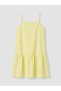Vizyon New Season Square Collar Ruffled Girls' Poplin Dress