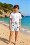 Boy's Swim Shorts Pool Swimsuit M00836 White - Green - 2
