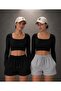Shorts Two Pieces Black and Gray for Daily Wear