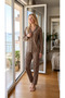 Women's Viscose Leopard Patterned Buttoned Pajama Set |   Stylish and Elegant Model 79-140 - 2
