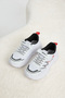 Children's Unisex White Black Comfortable Fit Breathable Velcro Sneaker