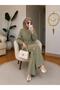 Women's Stone Detailed Sleeveless Loose Linen Shirt and Waist-Tie Pants Stylish Two-Piece Set - 2