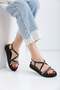Women's Black Sandals with Orthopedic Soles