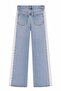 Wide Leg Jeans with Tulle Detail on the Side - 2