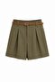 Soldato Brown Belted Shorts Khaki