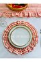 2 Pcs Orange Striped Ruffled Round American Serving Dish - 3