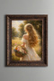 Girl with a Flower Basket – Vintage Patterned Painting – Thick Model