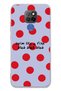 General Mobile Gm 20 Compatible Red Polka Dot Patterned Transparent Phone Case