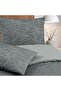 Leaf line double 100% cotton ranforce duvet cover set anthracite (3 pieces) 200x220 anthracite - 3