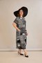 Short Sleeve Crew Neck Top with Pocket Detail in Viscose Fabric, Shalwar Type Dress - 4