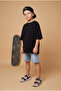 Fish Boys' Double Velcro Black Color Sandals - 4