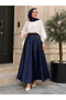 Women's Ribbed Shorts Lined Satin Full Circle Mevlana Skirt - 3