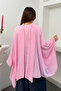 Women's Scarf Collar Asymmetrical Bat Sleeve Loose Poncho Blouse 6019 - Pink - 8