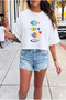 Unisex Colorful Fishes Printed Beige T-Shirt Printed Design Tshirt