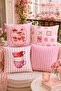 Pink Dogs Patterned 4-Piece Throw Pillow Cover Set